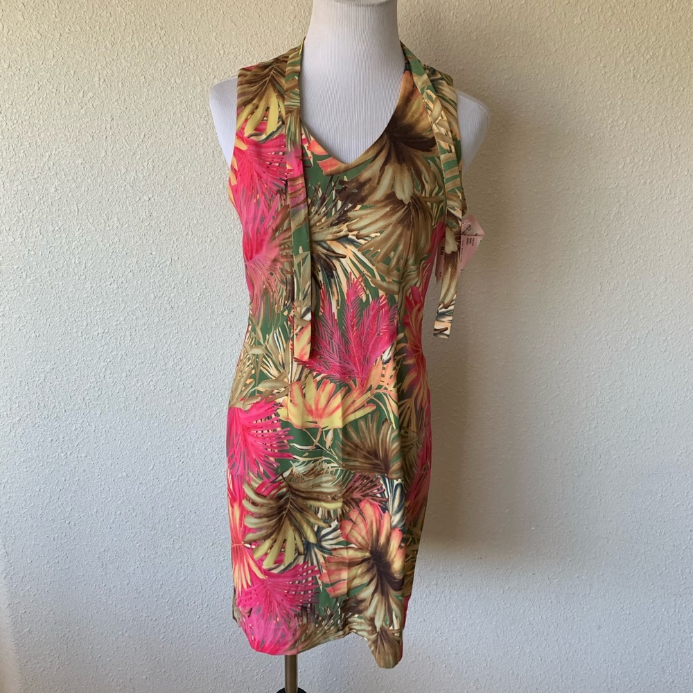 Vintage cdc petites Mini dress floral grass